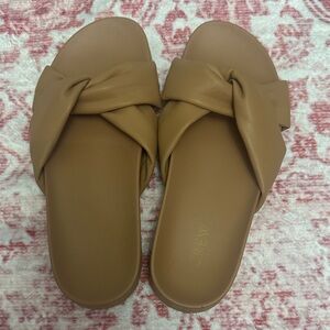 J. Crew Women's Cognac Knot Slide Sandals